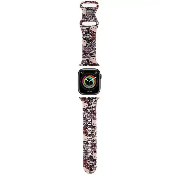 Сисиликоновый ремешок Hello Kitty для Apple Watch 38/40/41mm - Pink Graffiti