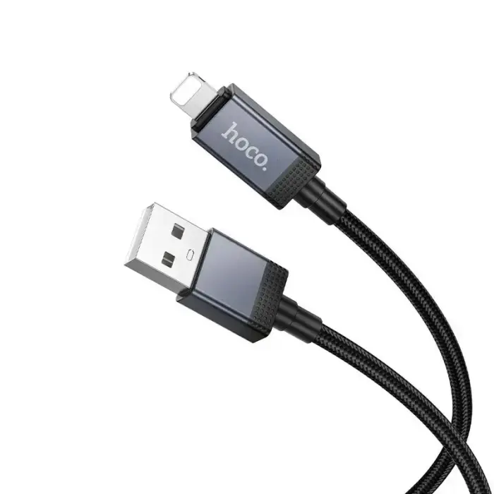 Cable USB A to Lightning Hoco 2,4A with display 1 m X118 black Photo