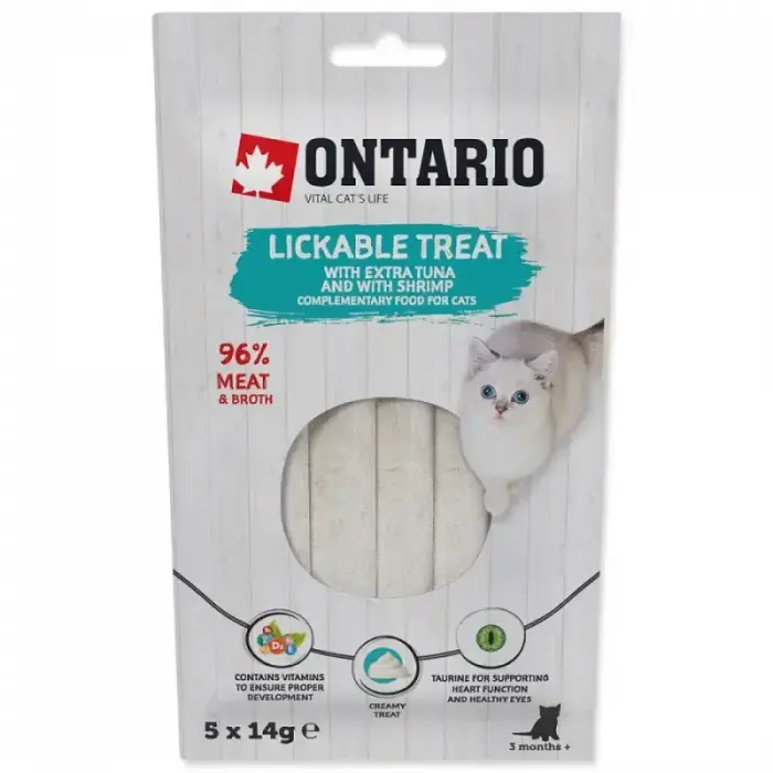 Ontario laizāmie kārumi ar tunci un garnelēm, 5 x 14 g