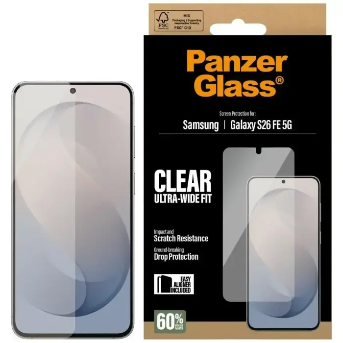 Tempered glass PanzerGlass Ultra-Wide   Fit EasyAligner for Samsung Galaxy S26 FE 5G