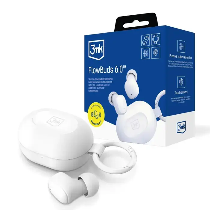 3mk FlowBuds 6.0 TWS belaidės in-ear ausinės - Baltos
