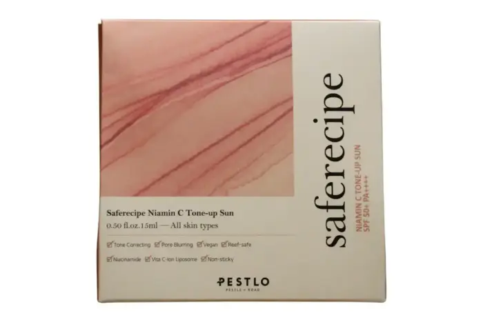 Pestelo Saferecipe Niamin C tonizējošs vegānisks saules aizsargkrēms sejai, 50 ml