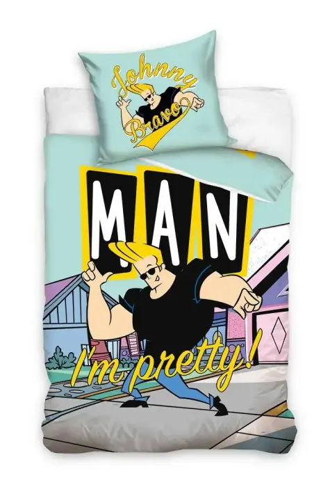 Johnny Bravo kokvilnas gultas veļas komplekts 140x200 cm