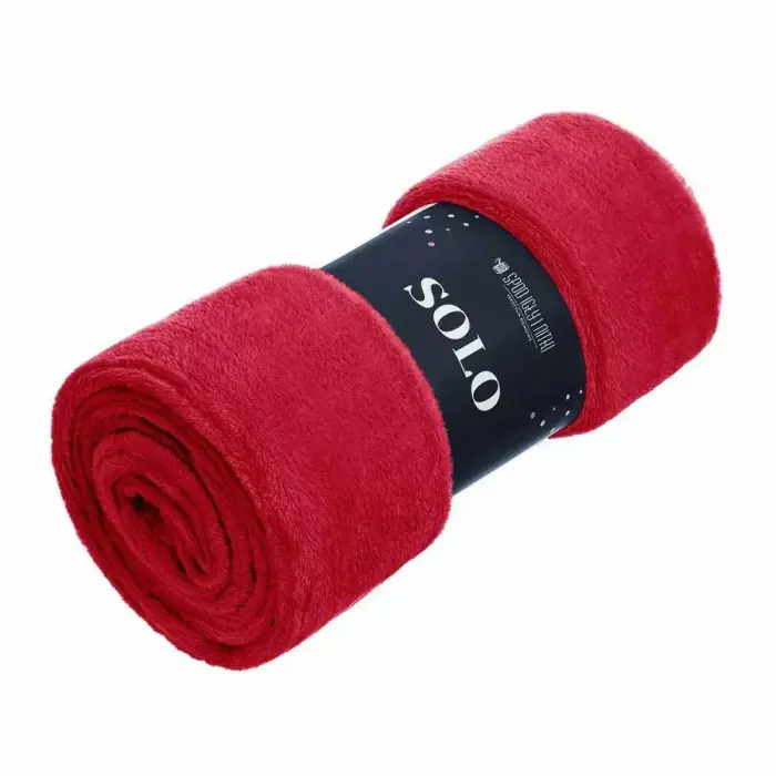 Koc 75x150 czerwony – narzuta na fotel z mikrofibry Solo