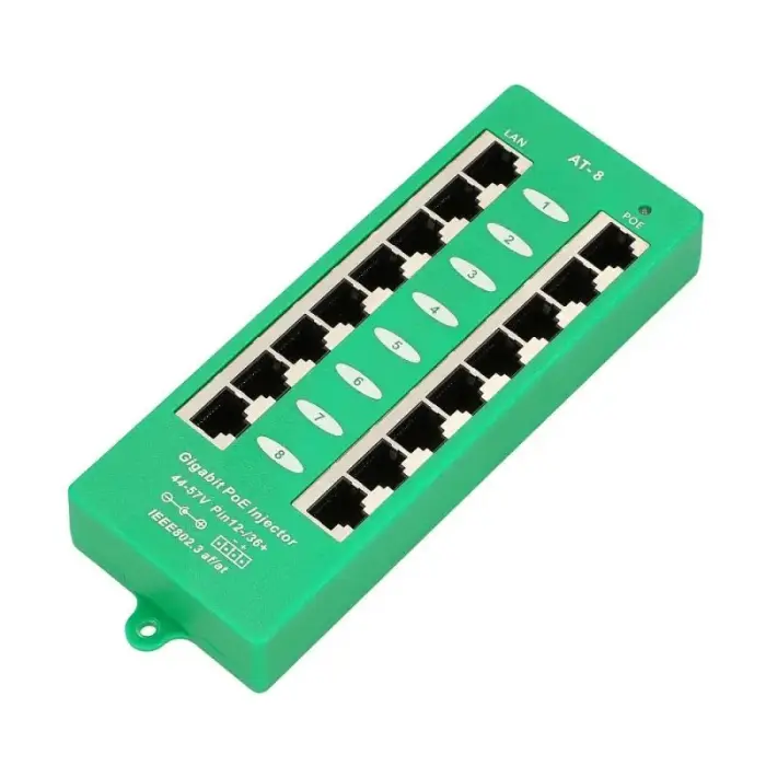 Extralink Gigabit PoE injektor 8 pordiga aktiivne