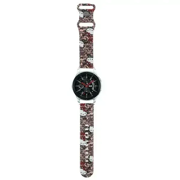 Универсальный силиконовый ремешок Hello Kitty 22mm - Graffiti Pink