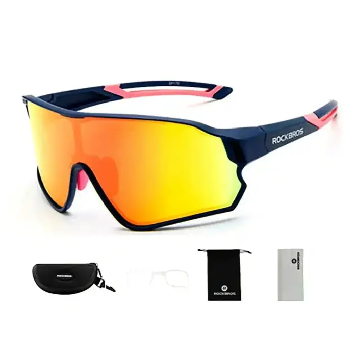 Rockbros 10134PL Polarized Cycling Glasses – Blue and Pink