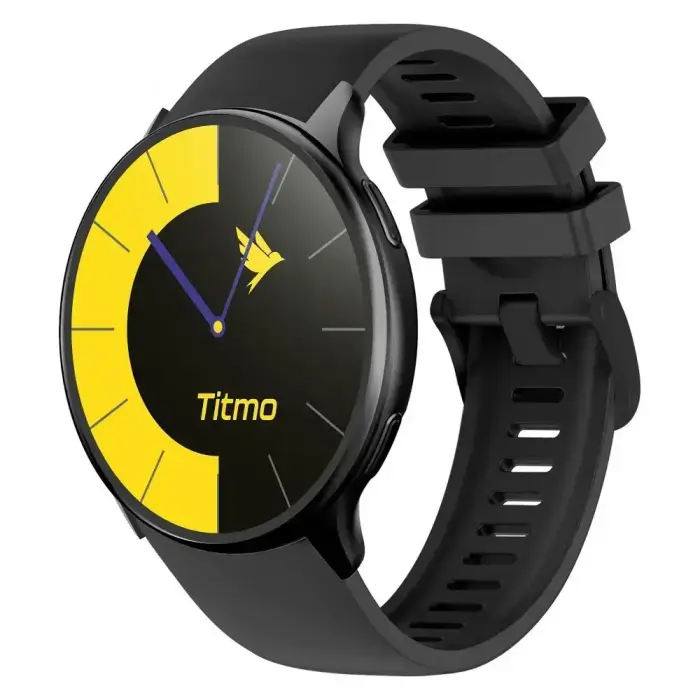 Nutikell TITMO O-200 (GPS, AMOLED, Bluetooth kõned, silikoonrihm) must