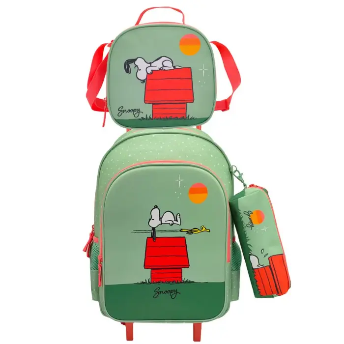 Peanuts Snoopy kärukomplekt + pinal + lõunakott