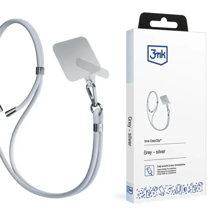 3mk EasyClip telefoni rihm - Hall (hõbedane)