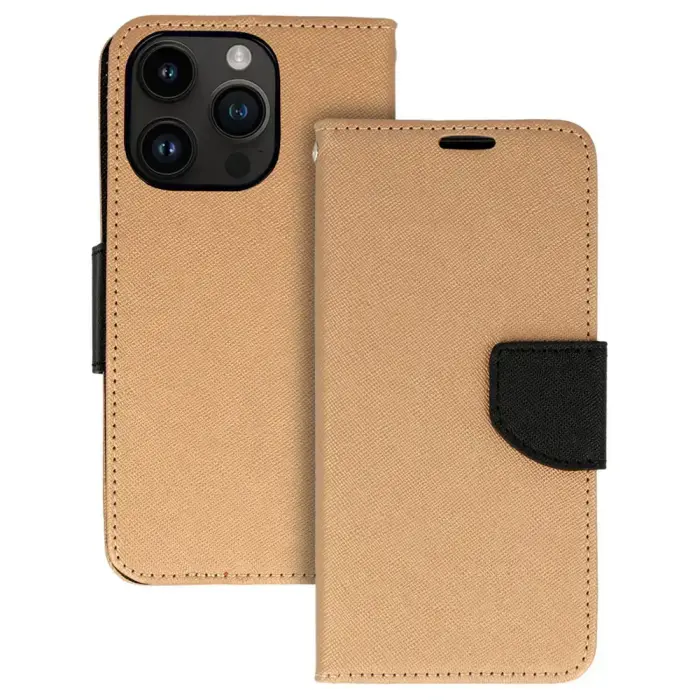 Fancy vāks iPhone 12 Pro Max zelts/melns