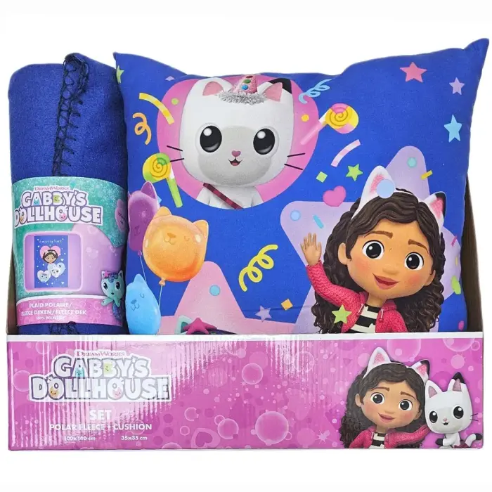 Gabbys Dollhouse polartekk + padjakomplekt