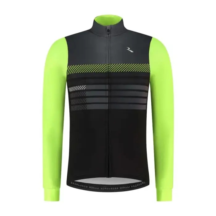Rogelli STRYDE long-sleeve cycling jersey black-fluor S