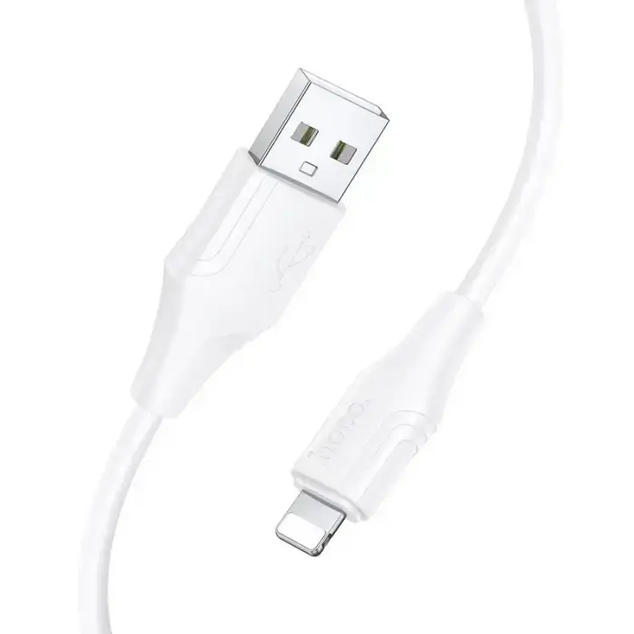 Silicone Cable USB A to Lightning Hoco 2,4A 1 m X124 white Photo