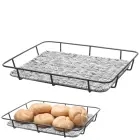 Kosz tacka na pieczywo z ramą ze stali nierdzewnej szary melanżowy 400x300x50 mm - Hendi 426524 Foto 1