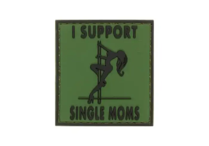 I Support Single Mums Rubber Patch (Forest)