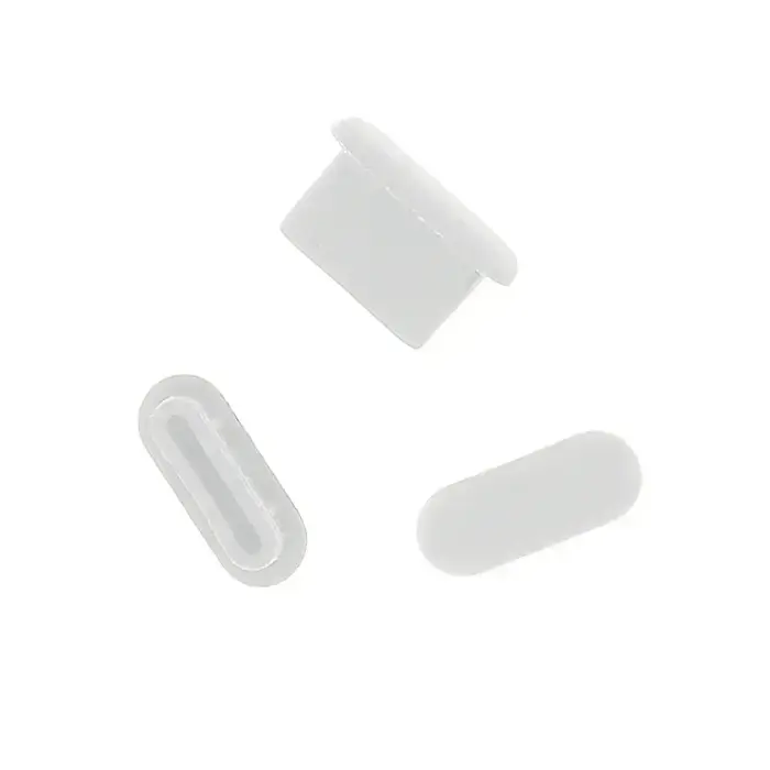 Silicone anti-dust plug Type C white - 10 pieces