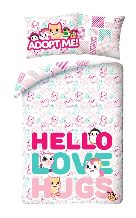 Halantex Kids Adopt Me Pink Puppy bērnu gultas veļas komplekts 140x200 cm