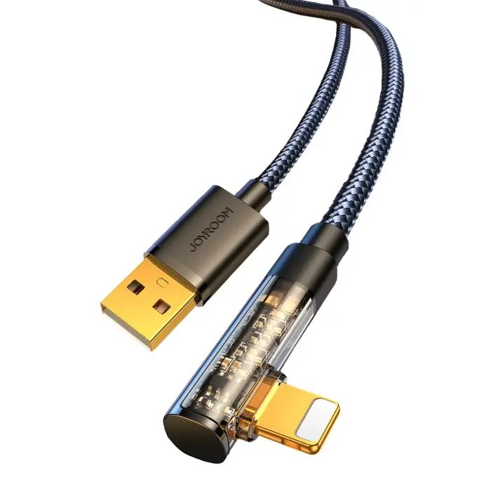Joyroom Angle Lightning Cable - USB Charging and Data Transfer 2.4A 1.2m Black