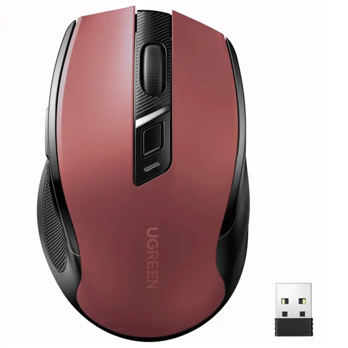Ugreen MU006 Wireless Optical Mouse 2.4GHz Bluetooth 5.0 4000 DPI – Red