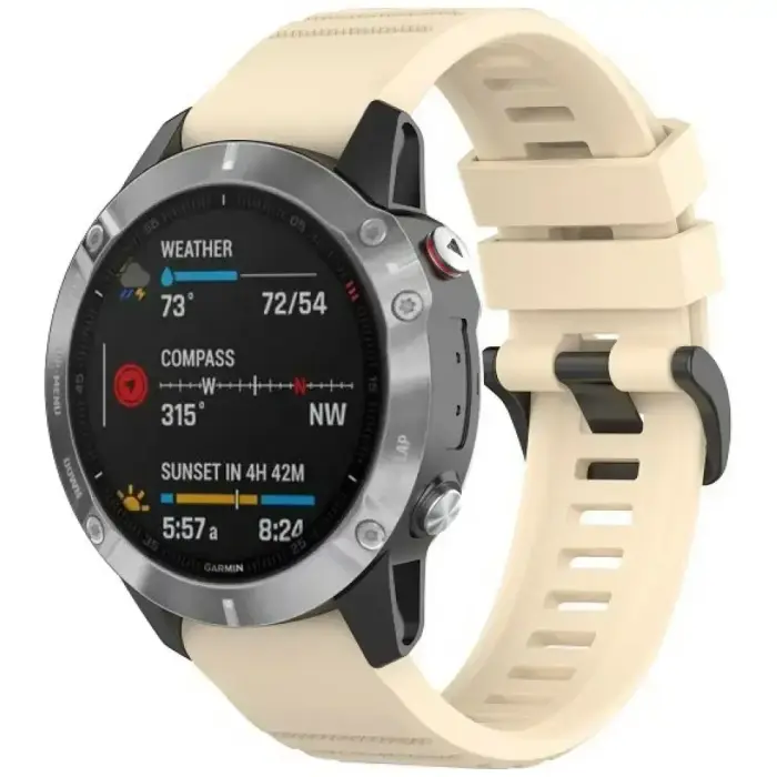 Beline Watch 1 smartwatch strap for Garmin Fenix 7 Pro/8/E/MARQ Gen2/Epix Pro Gen2 (22 mm) | Silicone | beige