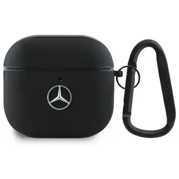 Mercedes MEA4CSLBK AirPods 4 cover        czarny|black Leather Metal Logo