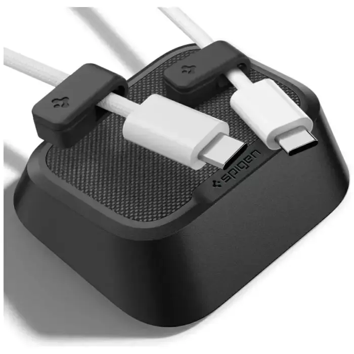 Spigen Magnetic Cable Holder Magnetic Cable Organizer, Black