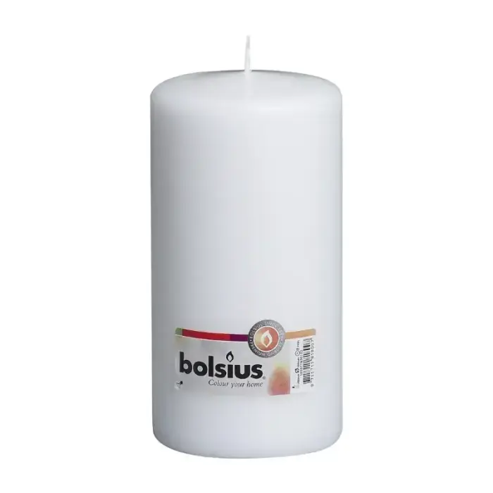 Bolsius cilindriskā svece Ø200x98 mm, balta
