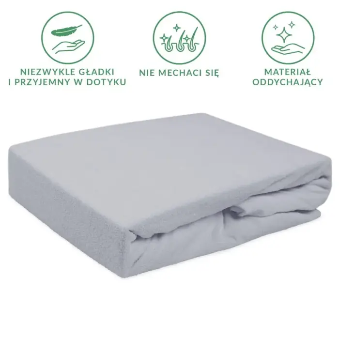 Terry fitted sheet 140x200 cm, grey 024 Premium Photo