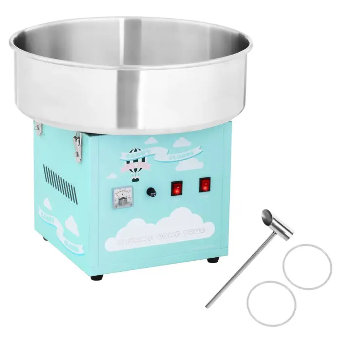Cotton Candy Machine, Turquoise, 520 mm Bowl Diameter + Sugar Scoop