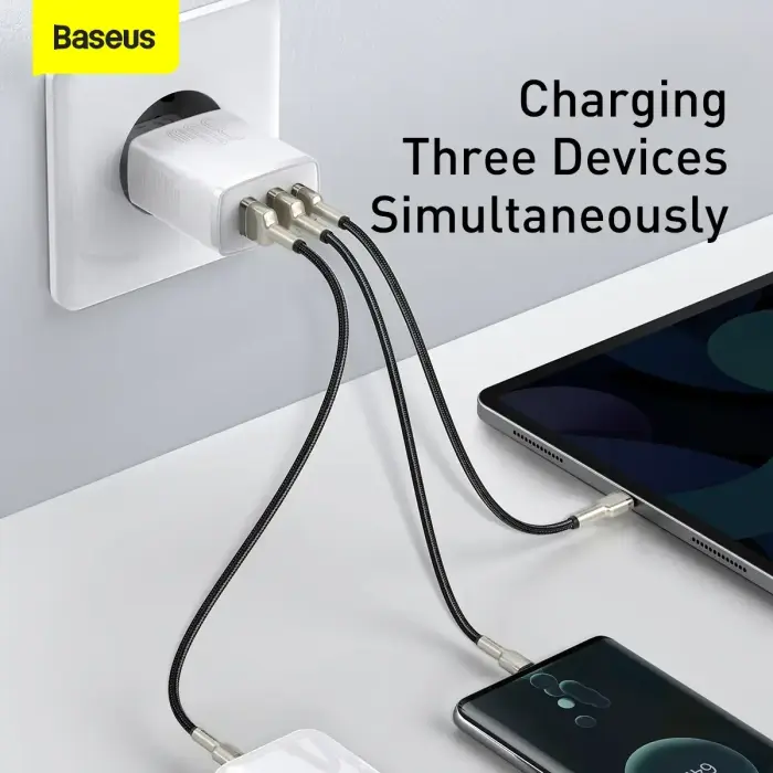 Baseus Compact tīkla lādētājs | 30W | PD | USB-A, USB-C | balts Foto 7