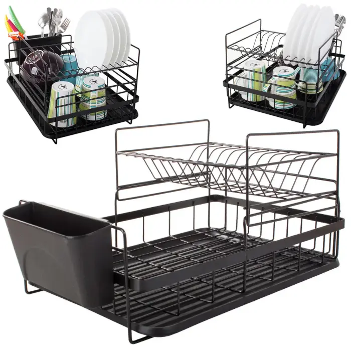 Double-deck drainer with tray