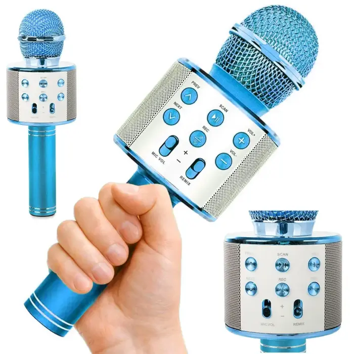 Bluetooth wireless microphone karaoke speaker voice modulator round