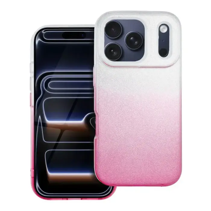 SHINING vāks iPhone 17 Pro caurspīdīgs rozā