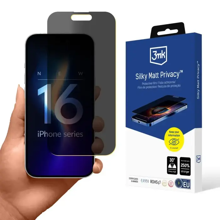 3mk Silky Matt Privacy iPhone 16 Pro Max 6.9" privātuma aizsargplēve