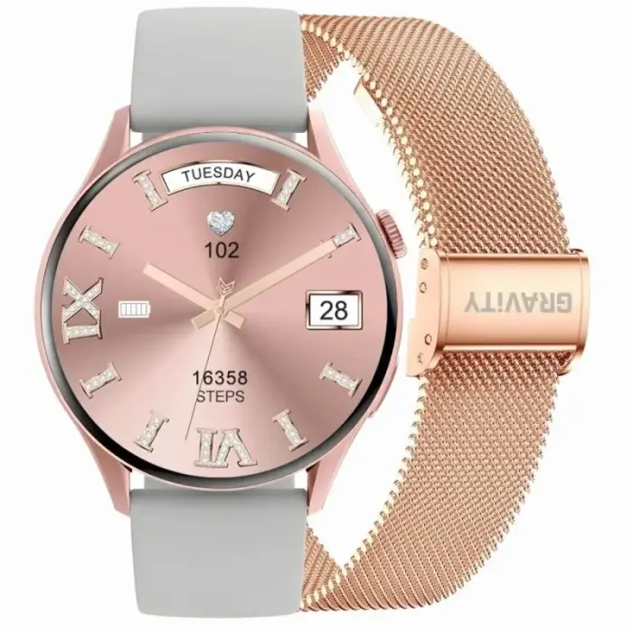 Išmanusis laikrodis Gravity Rose Gold Strap + Bracelet GT11-8