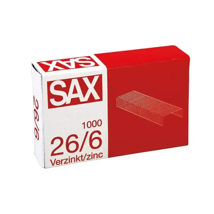 Скобы для степлера SAX 26/6, 1000 скоб в коробке