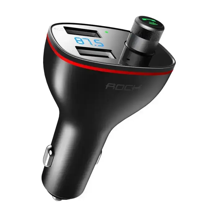 Rock B300 FM трансмиттер MP3, Bluetooth - 2xUSB - чёрный