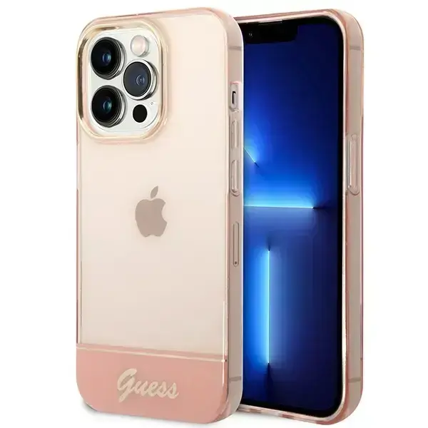 Guess Translucent Hardcase for iPhone 14 Pro Max - Pink