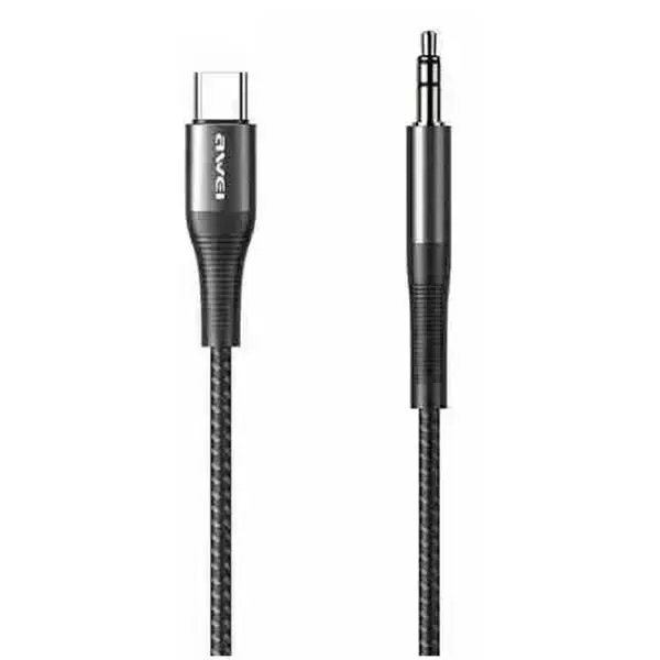 AWEI CL-116T USB-C to 3.5mm AUX Adapter Cable – Black