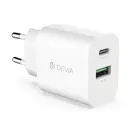 Devia wall charger Smart PD 1x USB-C 1x USB 20W white Foto 1