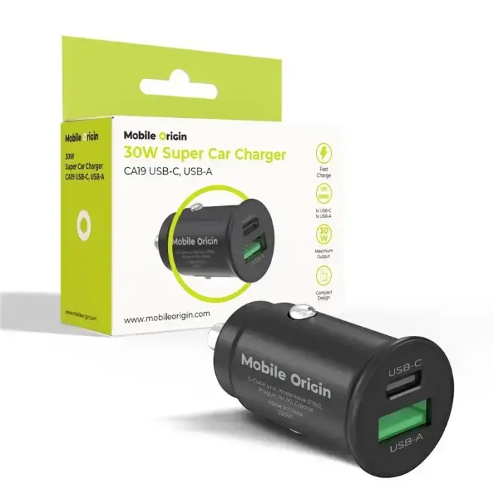 Mobile Origin 30W Super Car Charger CA19 - USB-C, USB-A