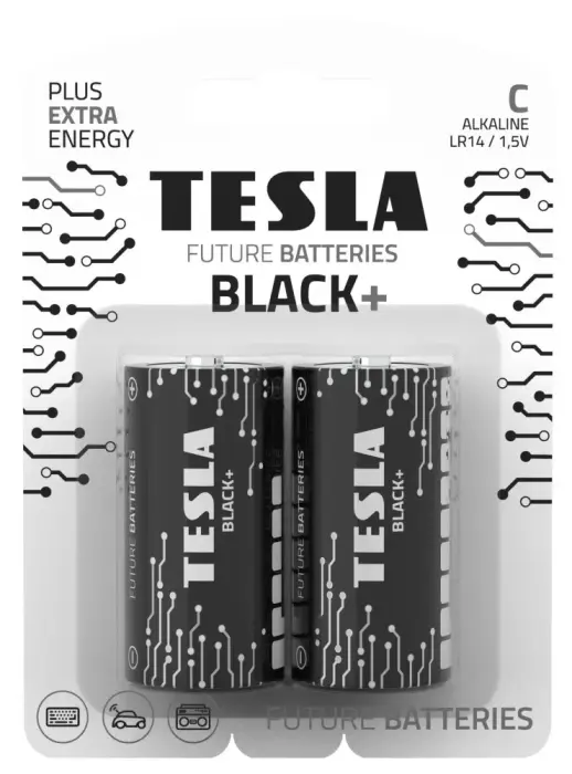 TESLA BLACK+ alkalická baterija C (LR14, malý monočlánek, blister) 2 ks