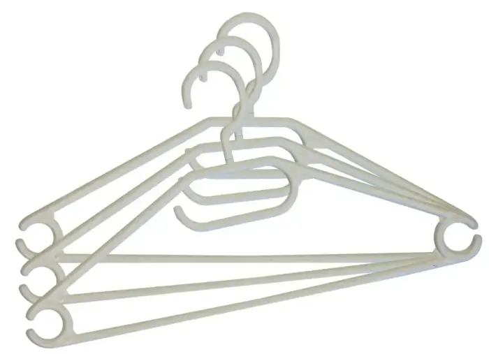 Clothes hangers, 3 pcs, plastic, white/black/grey