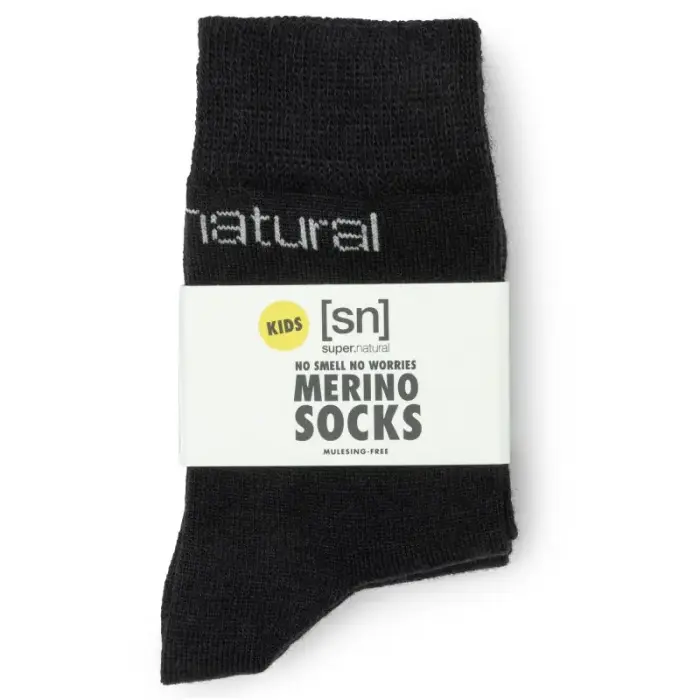 Kids' Socks SUPER.NATURAL KIDS ALL DAY SOCKS 2-PACK black - Rozmiar: 27/30