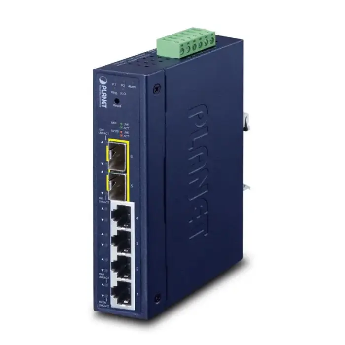 PLANET промышленный L2/L4 4-портовый управляемый коммутатор Gigabit Ethernet (10/100/1000) – синий
