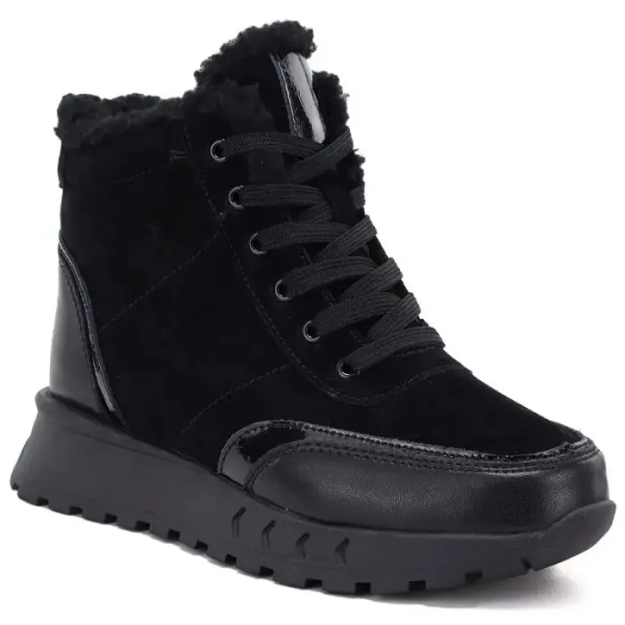Black women’s leather platform ankle saapad Jezzi 26BT17-488 - Buty: 40