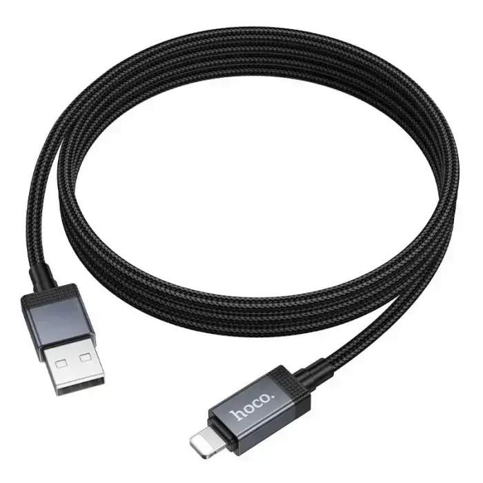 Cable USB A to Lightning Hoco 2,4A with display 1 m X118 black Photo