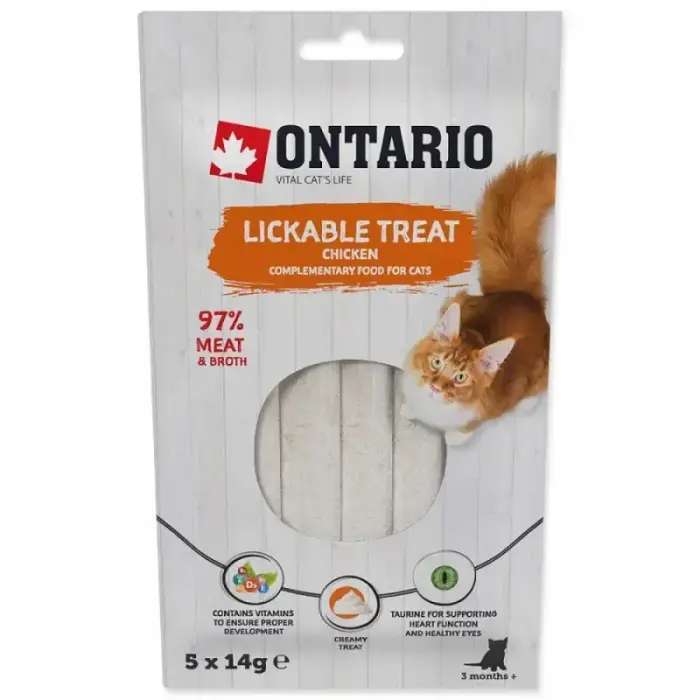 Ontario laizāmie kārumi kaķiem ar vistu, 5 x 14 g
