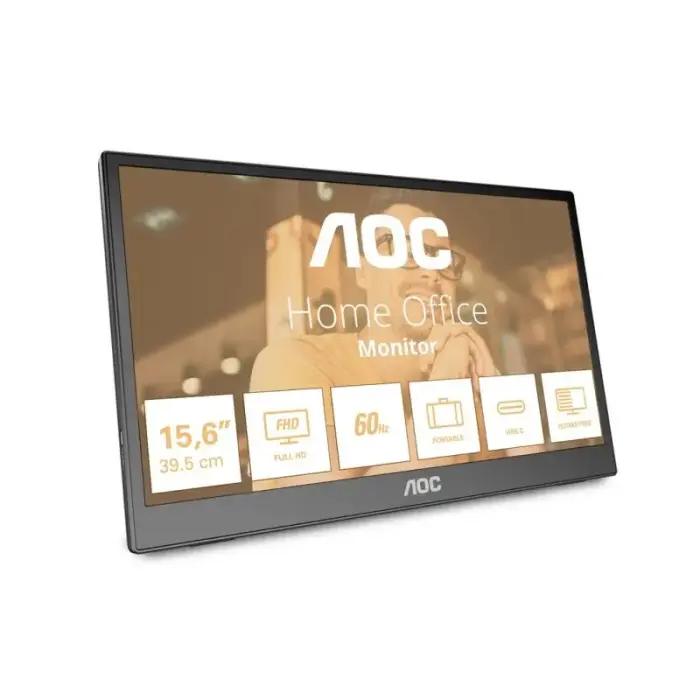 AOC 16T3EA portatīvais monitors – melns, 39,6 cm (15,6"), 1920 x 1080 px